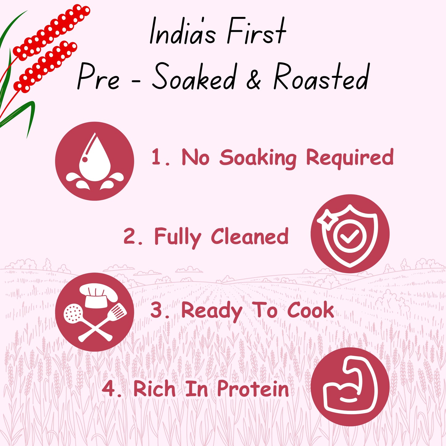 Pre-Soaked Millets 2Kg ( Foxtail, Little, Kodo, Barnyard )