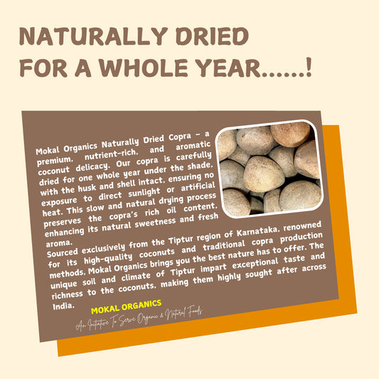 Dry Coconut Copra 1Kg | Tiptur's Special Copra | 100% Natural, Organic & Edible
