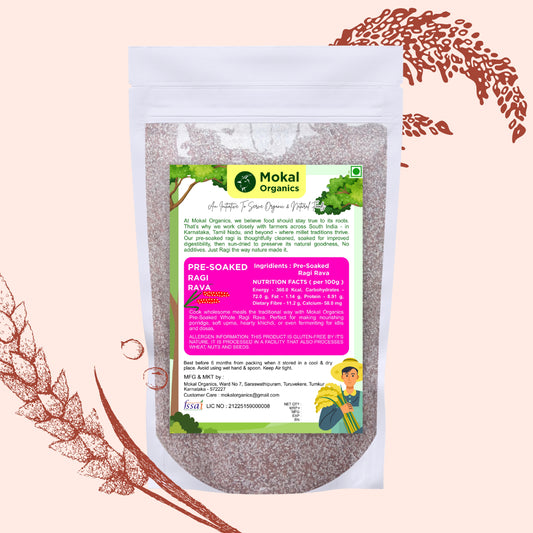 Pre-Soaked Ragi Rava 500g | Ragi Idli Rava | 100% Natural, Gluten Free | Rich in Protein & Dietary Fiber