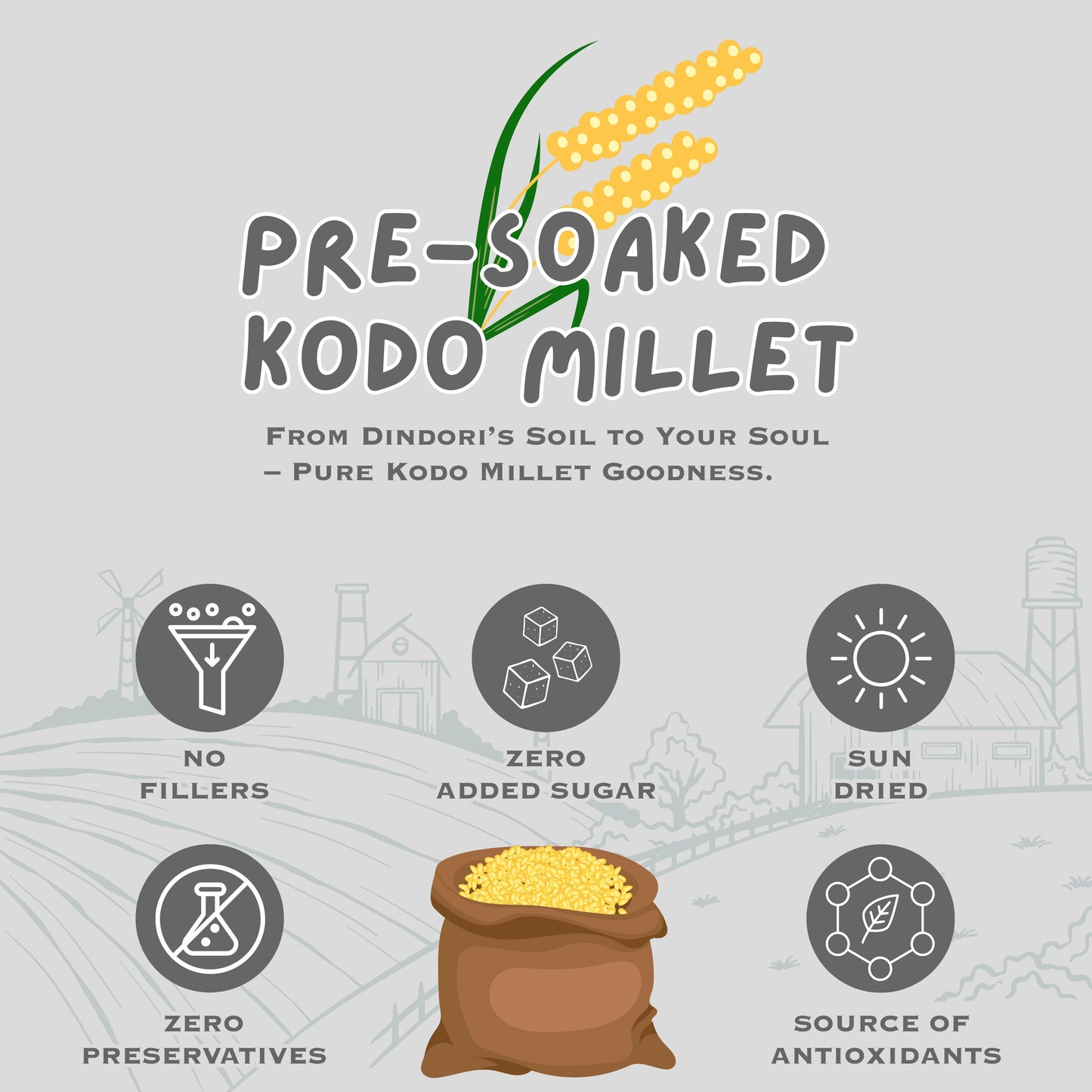 Pre-Soaked Kodo Millet 1Kg