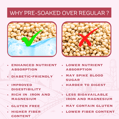 Pre-Soaked Millet Ravas Combo 2.5Kg ( Jowar, Ragi, Barnyard, Foxtail, Little ) 500g Each |Traditionally Stone-Ground By Hand | Unpolished Millet Ravas