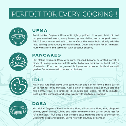 Pre-Soaked Jowar Millet Rava 1Kg | Jowar Idli Rava | Traditionally Stone-Grounded - ( 500g x 2 )