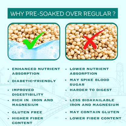 Pre-Soaked Jowar Millet Rava 1Kg | Jowar Idli Rava | Traditionally Stone-Grounded - ( 500g x 2 )