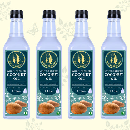 Wood Pressed Coconut Oil 4 Litre | Extracted From World Famous Tiptur Copra