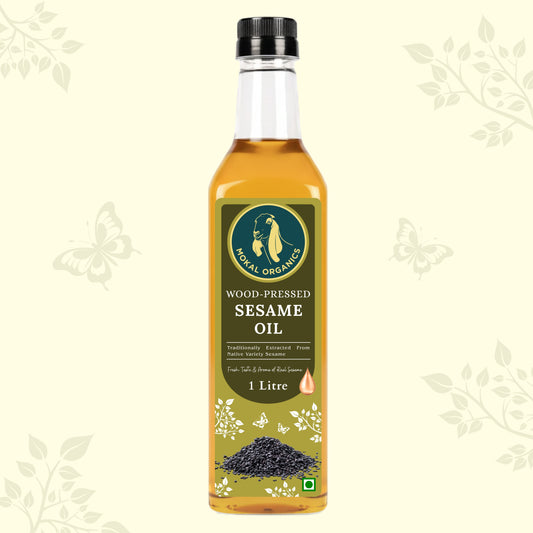 Wood Pressed Sesame Oil 1 Litre | Extracted From A1-Grade Native Variety Sesame