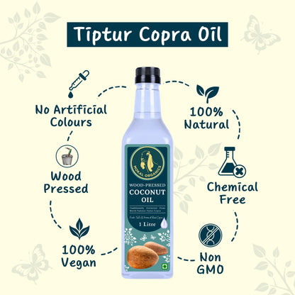 Wood Pressed Coconut Oil 4 Litre | Extracted From World Famous Tiptur Copra