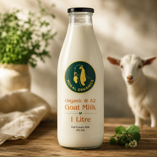 Organic Goat Milk 1 Litre | A2 Protein | Fed with Natural Millets & Ayurvedic Greens & Roots