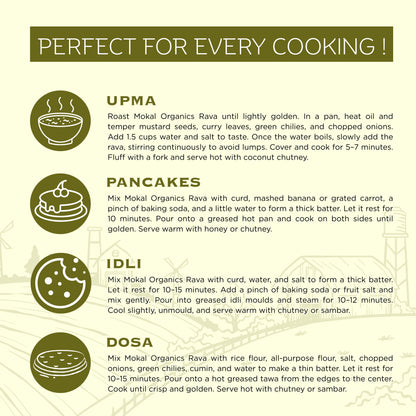 Pre-Soaked Foxtail Millet Rava 500g | Unpolished Foxtail Millet Rava | 100% Natural & Gluten Free | High Fibre and Plant Protein