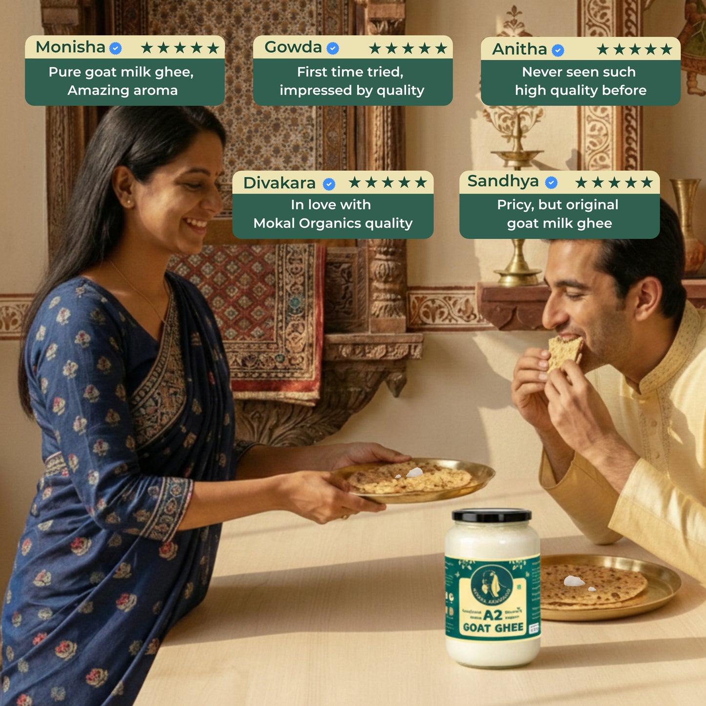 A2 Goat Ghee 250 ml | Traditional Bilona Method | Fed with Natural Millets & Warming Greens