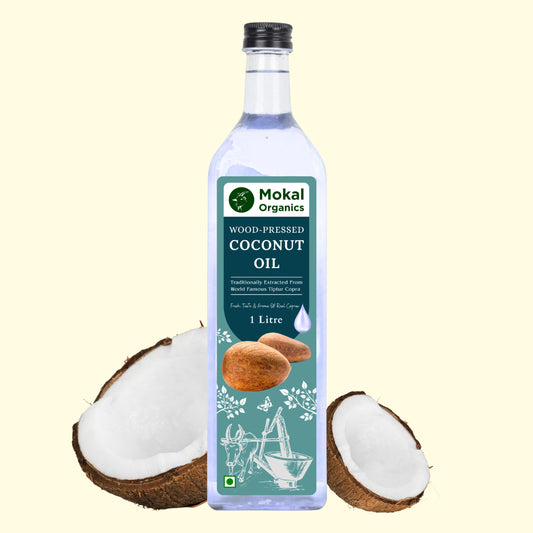 Wood Pressed Coconut Oil 1 Litre | Extracted From World Famous Tiptur Copra | 100% Natural, Organic, Edible