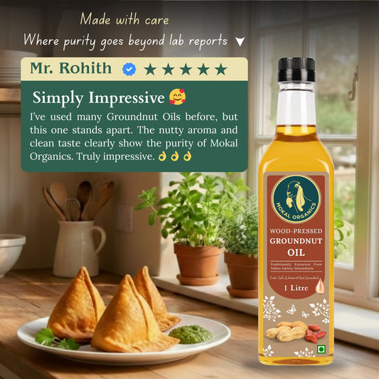 Wood Pressed Groundnut Oil 2 Litre | Extracted From A1-Grade Native Variety Groundnuts