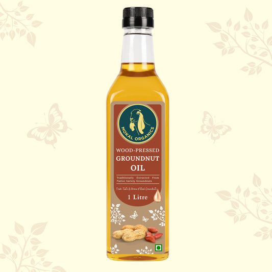 Wood Pressed Groundnut Oil 1 Litre | Extracted From A1-Grade Native Variety Groundnuts