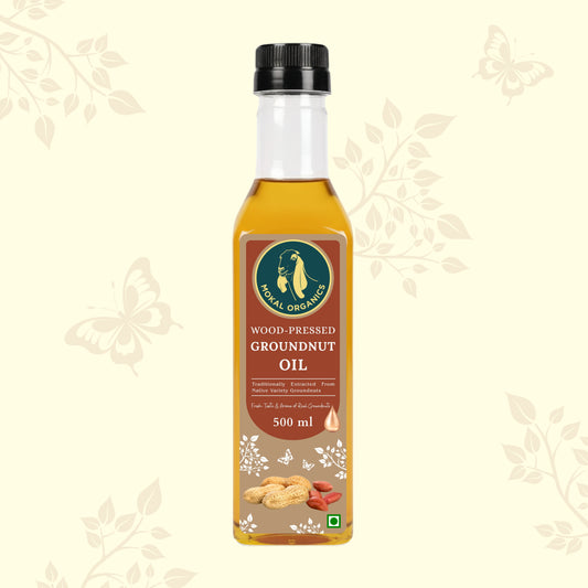 Wood Pressed Groundnut Oil 500 ml | Extracted From A1-Grade Native Variety Groundnuts