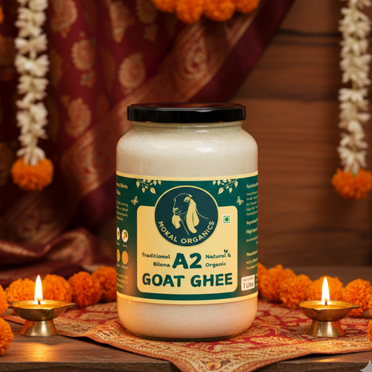 A2 Goat Ghee 1 Litre | Traditional Bilona Method | Fed with Natural Millets & Warming Greens