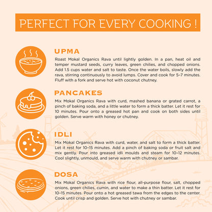 Pre-Soaked Little Millet Rava 500g | Unpolished Little Millet Rava | 100% Natural & Gluten Free | High Fibre and Plant Protein