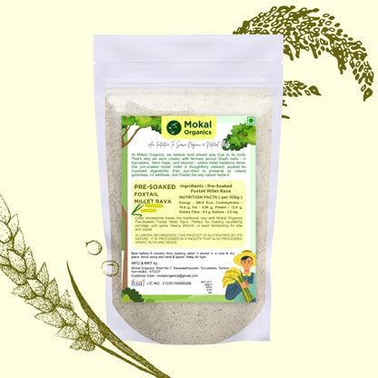 Pre-Soaked Foxtail Millet Rava 500g | Unpolished Foxtail Millet Rava | 100% Natural & Gluten Free | High Fibre and Plant Protein