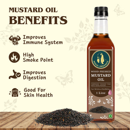 Wood Pressed Mustard Oil 500 ml | Extracted From A1-Grade Native Variety Mustards