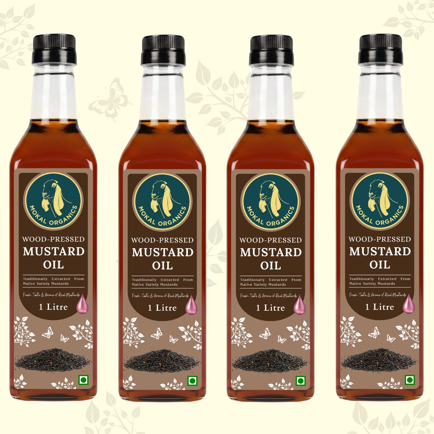 Wood Pressed Mustard Oil 4 Litre | Extracted From A1-Grade Native Variety Mustards