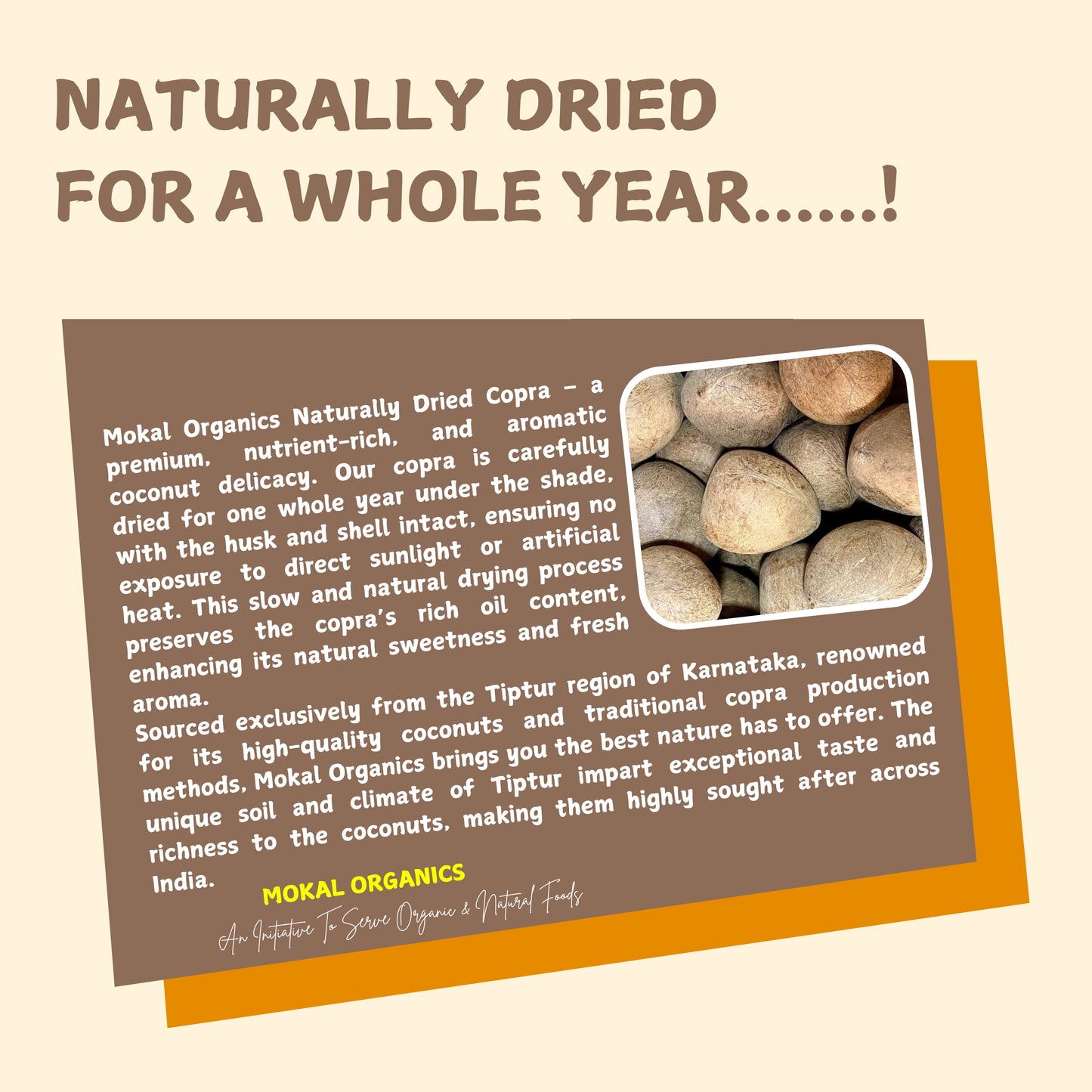 Dry Coconut Copra 1Kg | Tiptur's Special Copra | 100% Natural, Organic & Edible