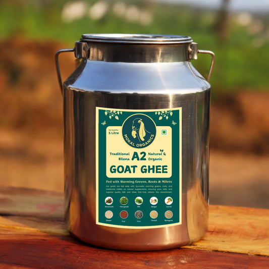 A2 Goat Ghee 5 Litre | Traditional Bilona Method | Fed with Natural Millets & Warming Greens