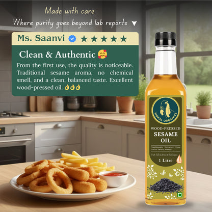 Wood Pressed Sesame Oil 1 Litre | Extracted From A1-Grade Native Variety Sesame