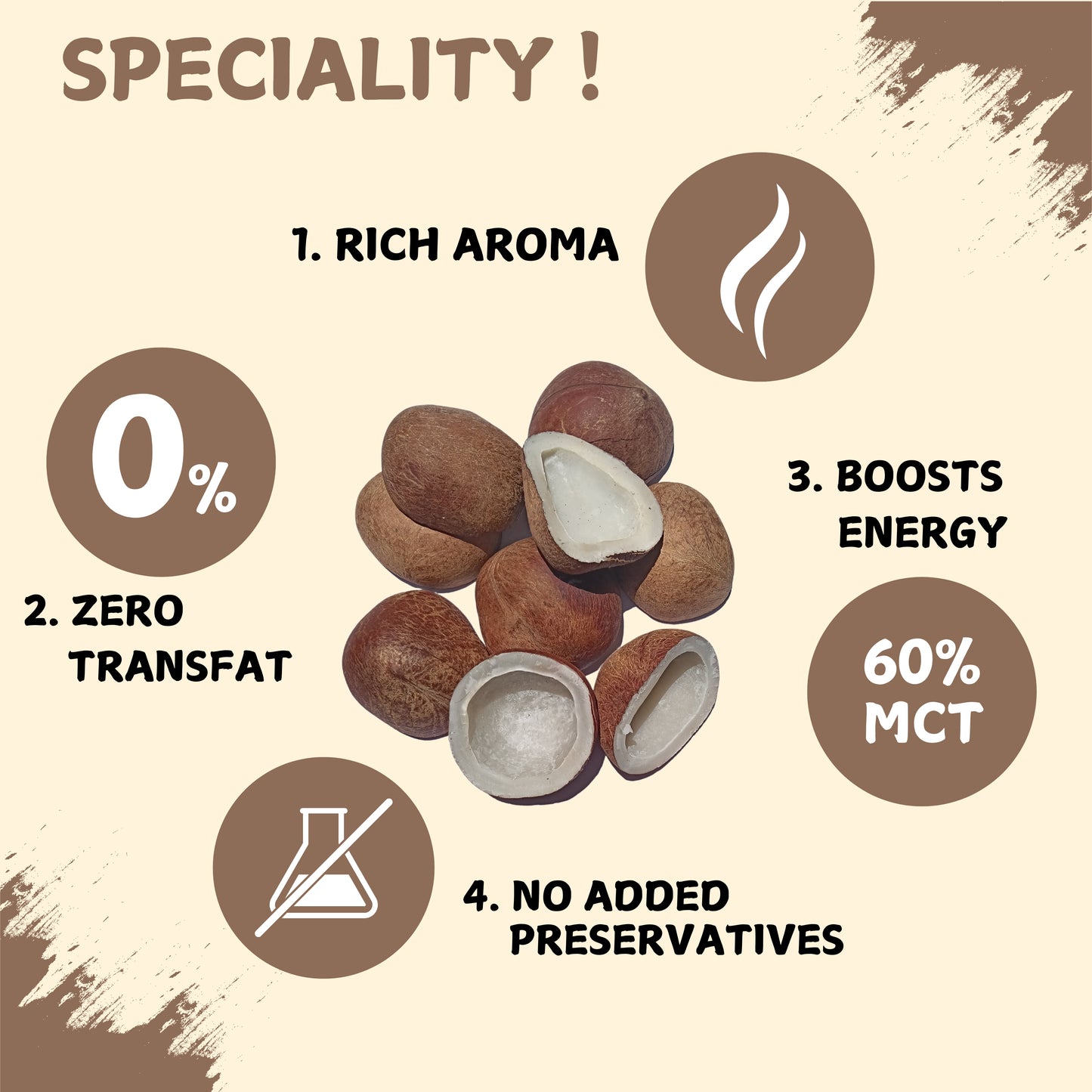 Dry Coconut Copra 1Kg | Tiptur's Special Copra | 100% Natural, Organic & Edible