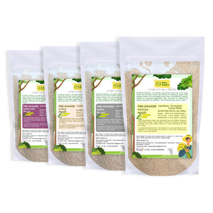 Pre-Soaked Millets 2Kg ( Foxtail, Little, Kodo, Barnyard )