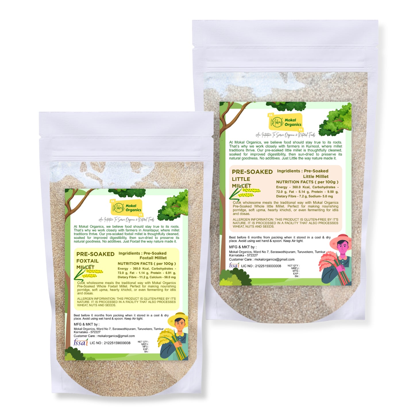 Pre-Soaked Millets 2Kg ( Foxtail & Little )