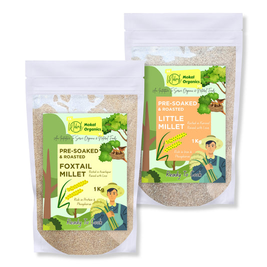Pre-Soaked Millets 2Kg ( Foxtail & Little )